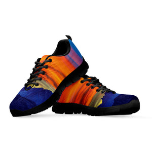 Sunset Mountain Print Black Running Shoes