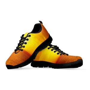Sunset Over Sea Print Black Running Shoes