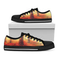 Sunshine Autumn Tree Print Black Low Top Sneakers