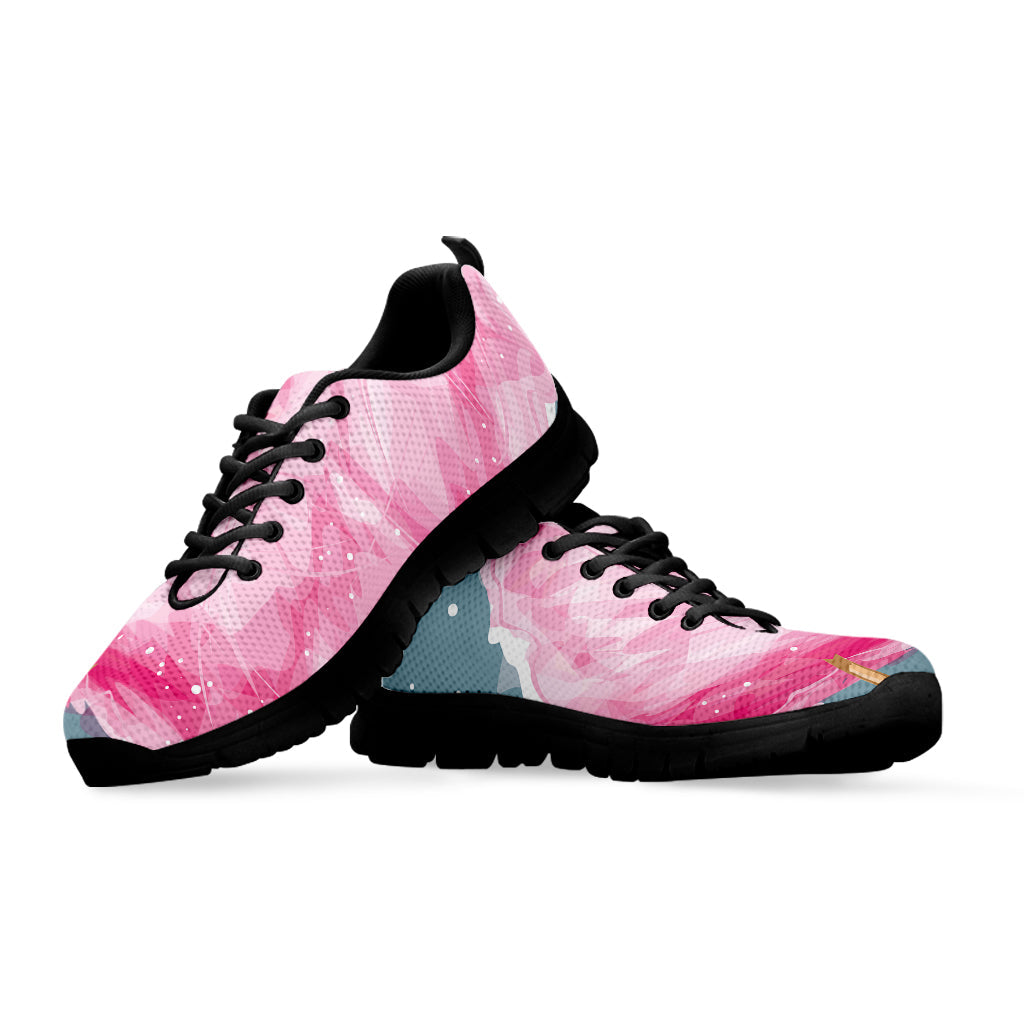 Sweet Cotton Candy Print Black Running Shoes