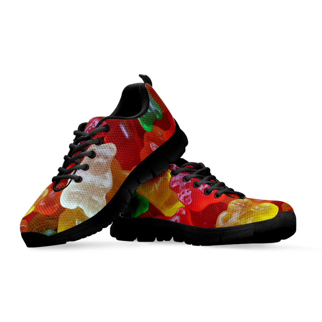 Sweet Gummy Bear Print Black Running Shoes