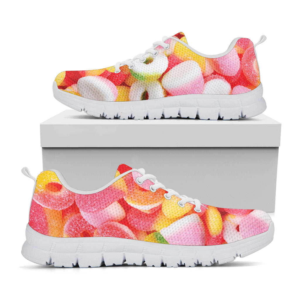 Sweet Gummy Print White Running Shoes
