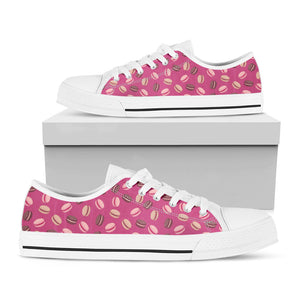 Sweet Macarons Pattern Print White Low Top Sneakers