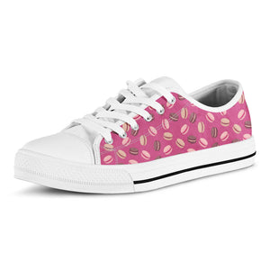 Sweet Macarons Pattern Print White Low Top Sneakers