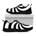 Swirl Optical Illusion Print Black Running Shoes