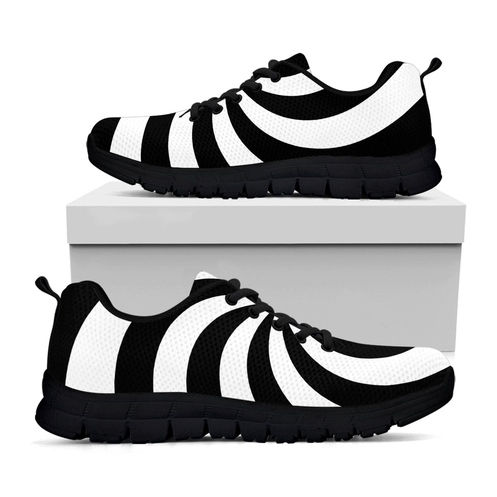 Swirl Optical Illusion Print Black Running Shoes