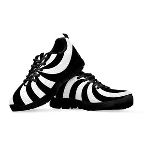 Swirl Optical Illusion Print Black Running Shoes