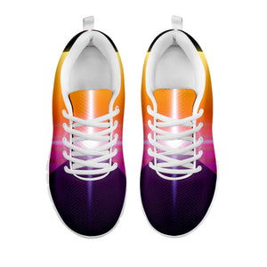 Synthwave Pyramid Print White Running Shoes