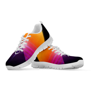 Synthwave Pyramid Print White Running Shoes