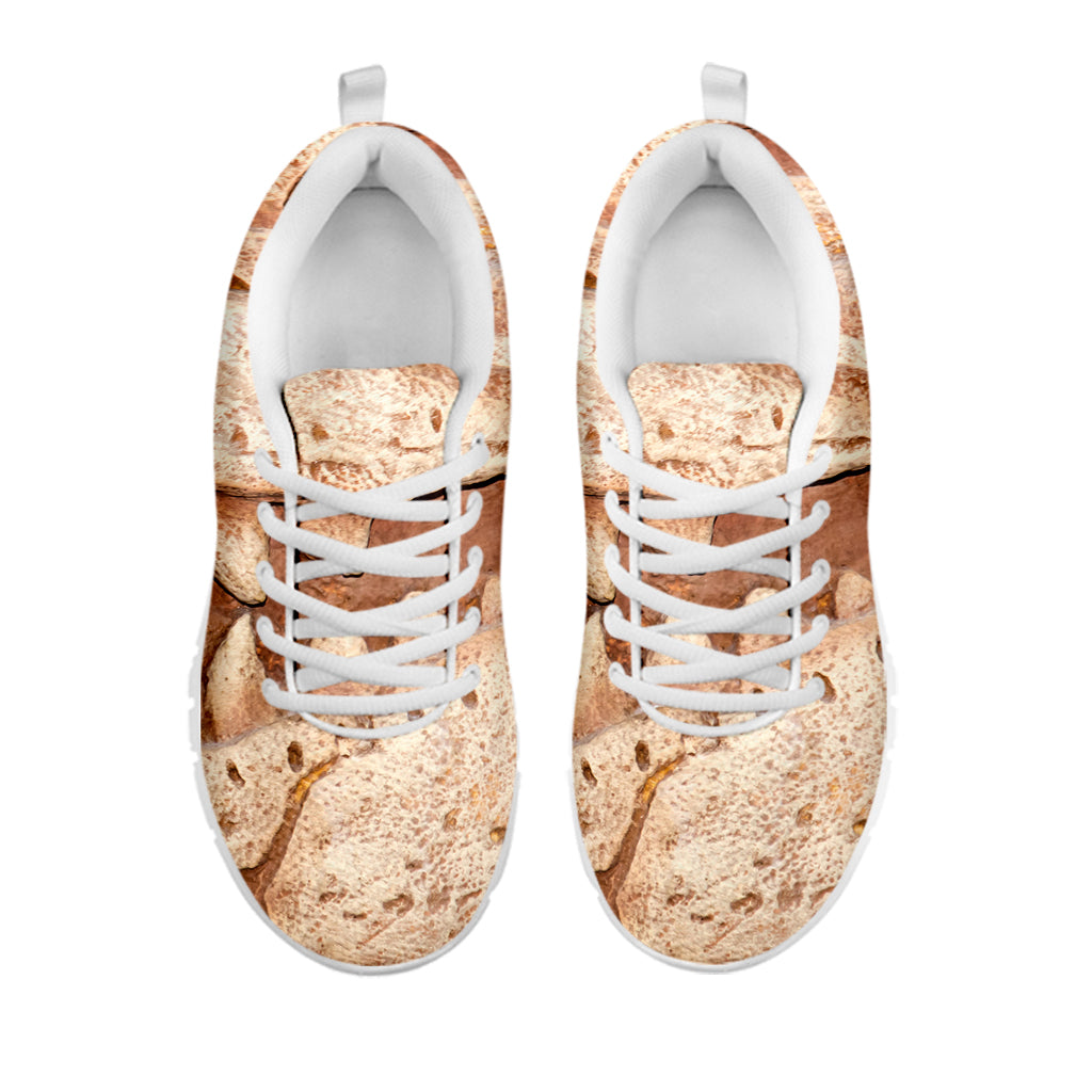 T-Rex Fossil Print White Running Shoes