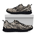 Tan And Black Snakeskin Print Black Running Shoes