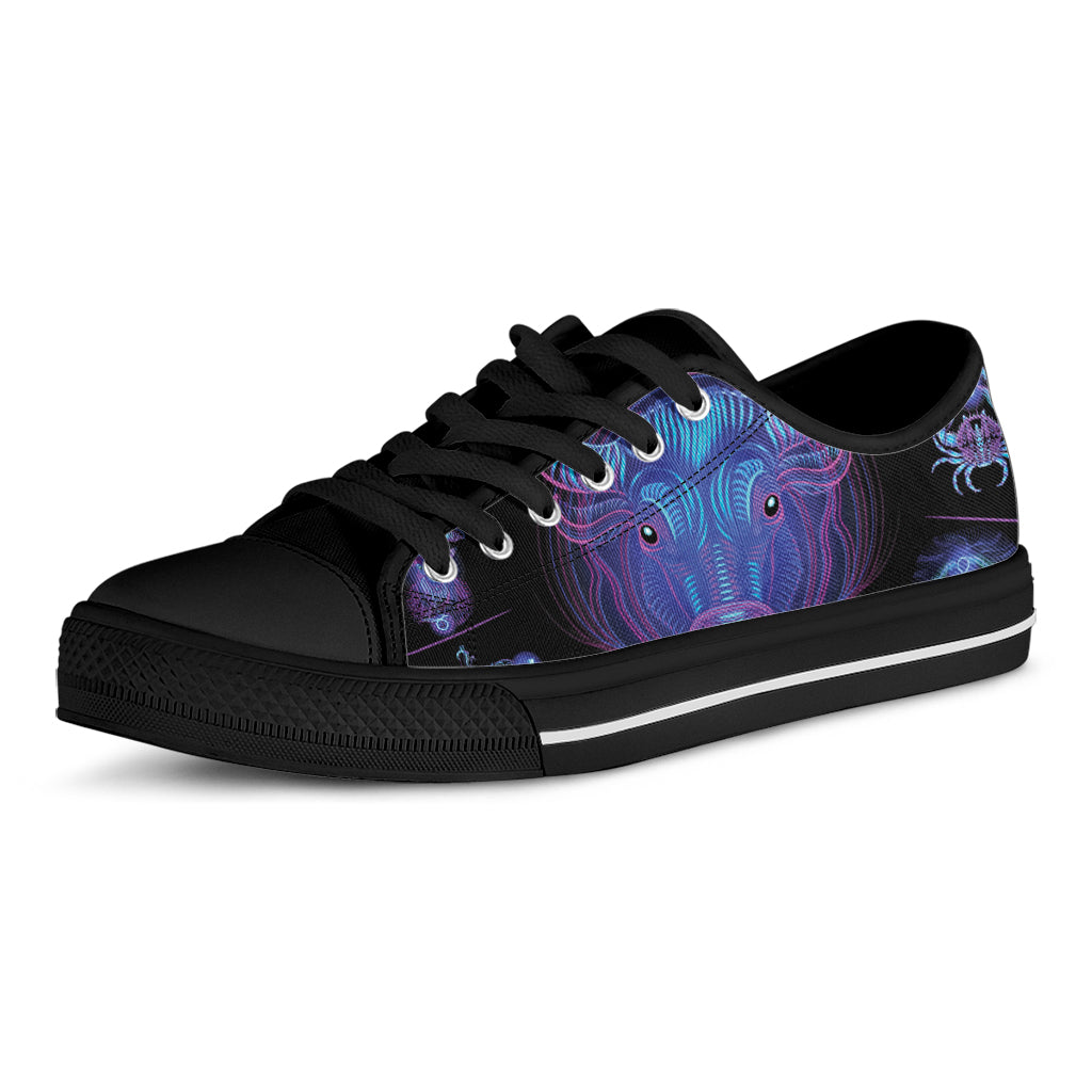 Taurus And Astrological Signs Print Black Low Top Sneakers