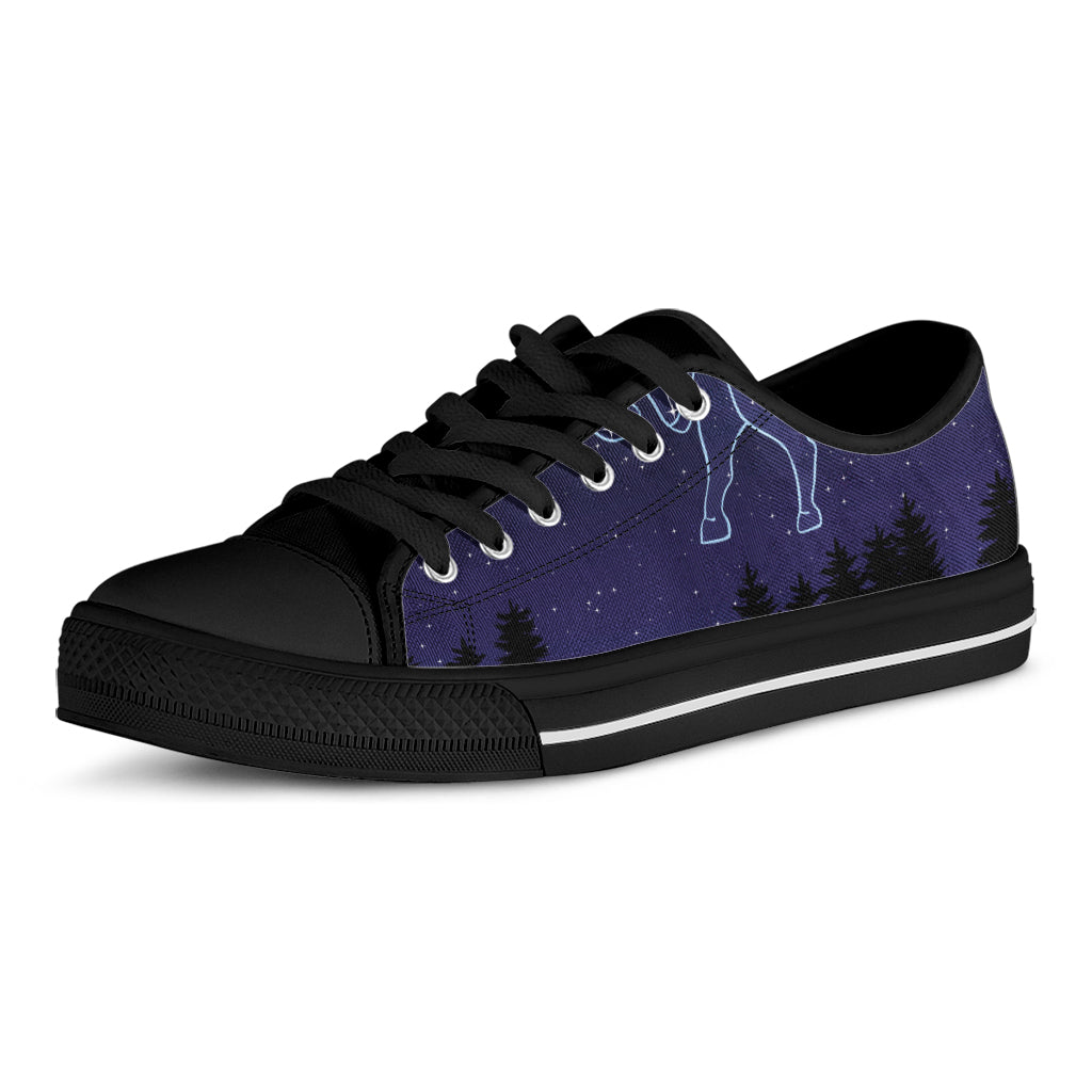 Taurus Constellation Print Black Low Top Sneakers