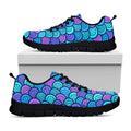 Teal Pink Mermaid Scales Pattern Print Black Running Shoes