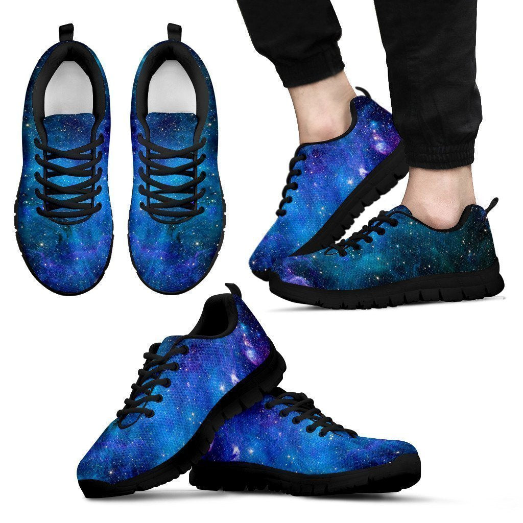 Teal Purple Stardust Galaxy Space Print Black Running Shoes