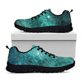 Teal Stardust Galaxy Space Print Black Running Shoes