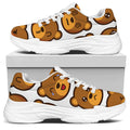 Teddy Bear Emoji Print White Chunky Shoes