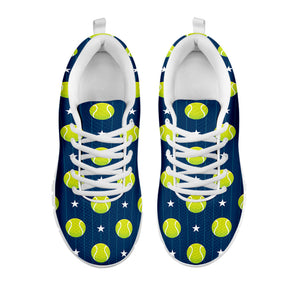 Tennis Sport Pattern Print White Running Shoes