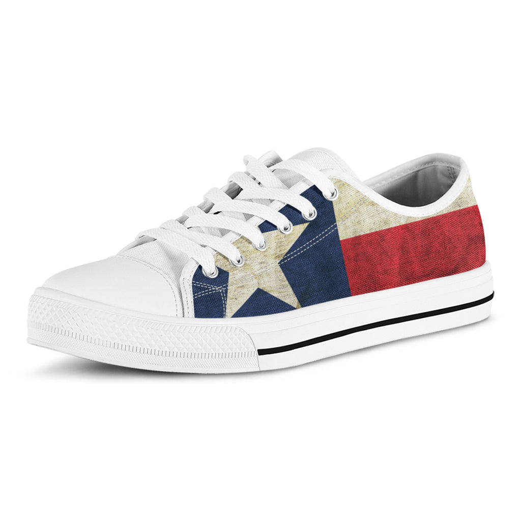 Texas Flag Print White Low Top Sneakers