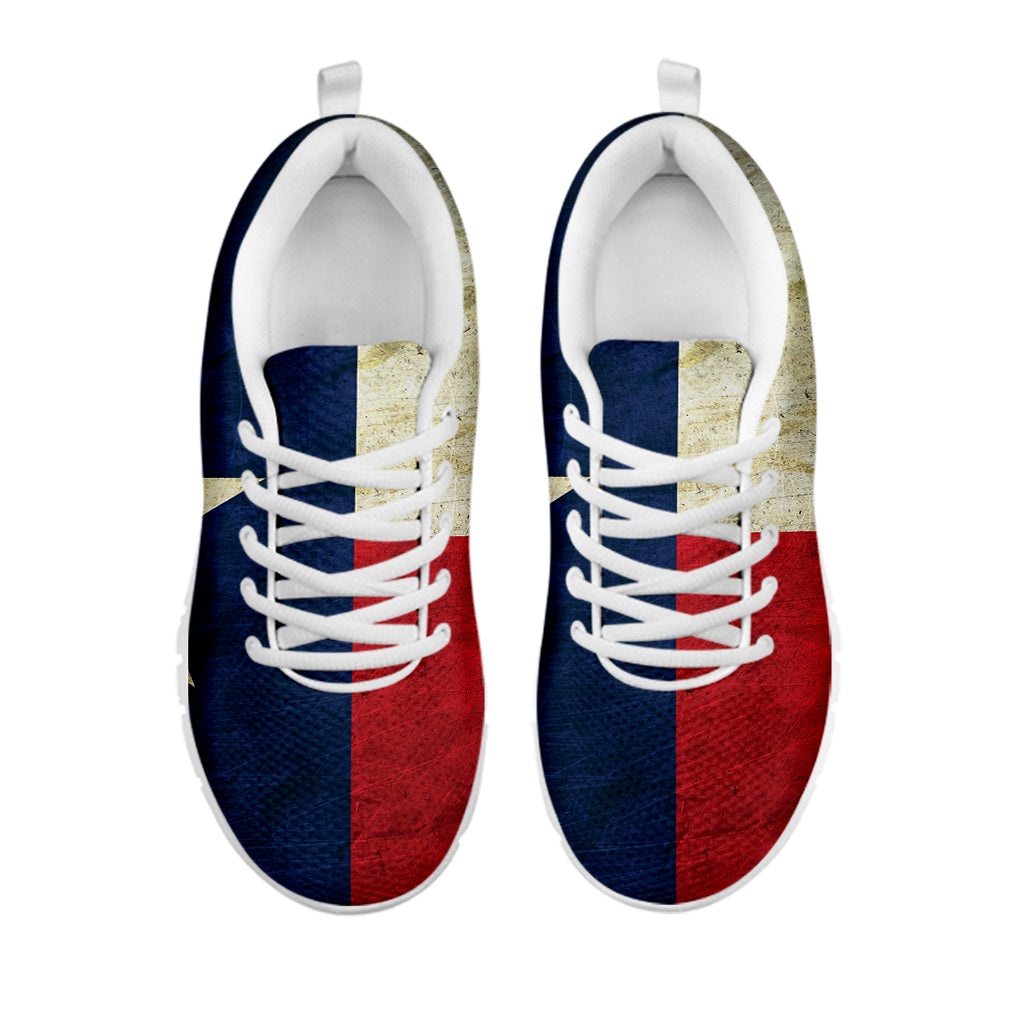 Texas Flag Print White Running Shoes