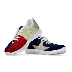 Texas Flag Print White Running Shoes