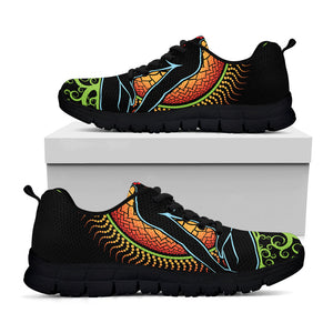 The Seven Chakras Print Black Running Shoes