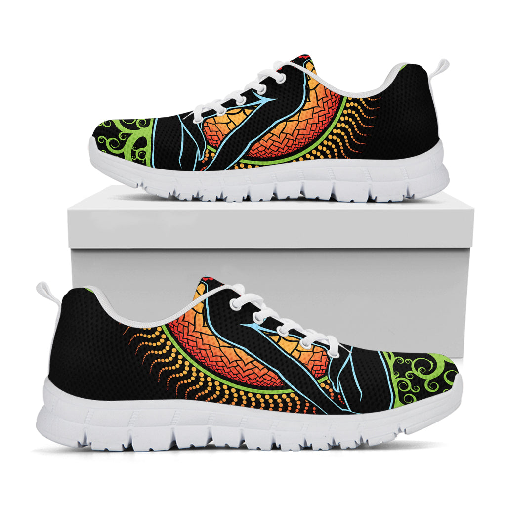 The Seven Chakras Print White Running Shoes