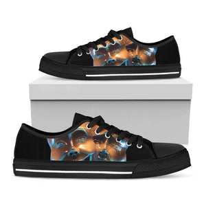 The Sock And Buskin Theatre Masks Print Black Low Top Sneakers