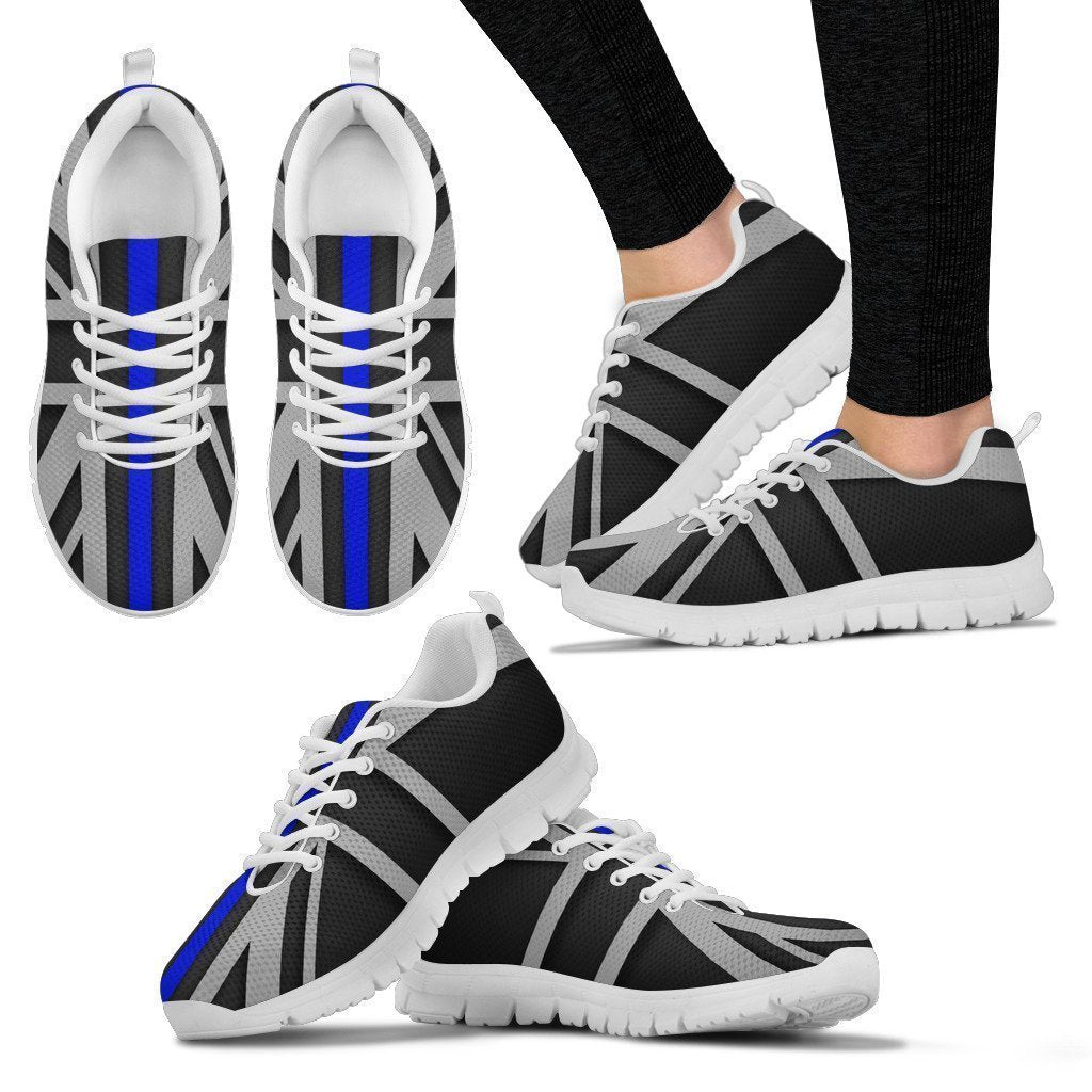 Thin Blue Line Union Jack White Running Shoes