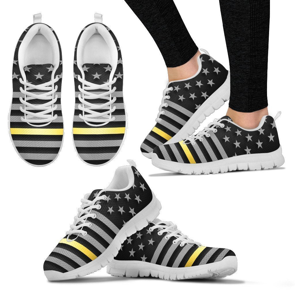 Thin Gold Line White Running Shoes