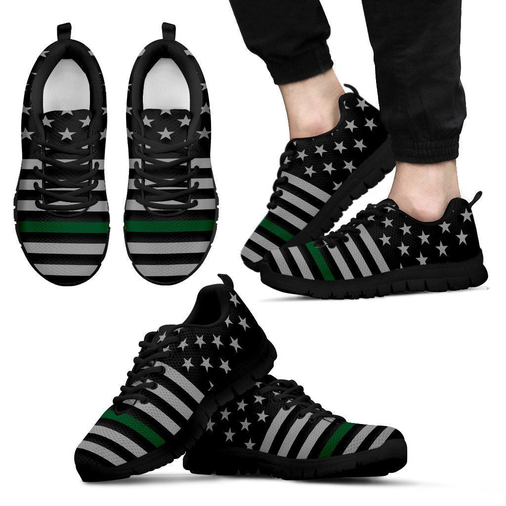 Thin Green Line Black Running Shoes