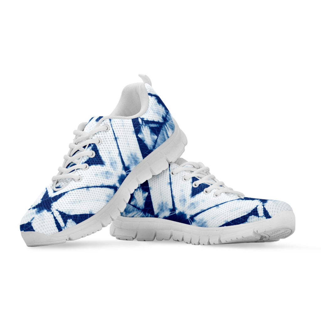 Tie Dye Shibori Pattern Print White Running Shoes