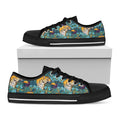 Tiger And Toucan Pattern Print Black Low Top Sneakers