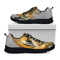 Tiger Painting Print Black Running Shoes