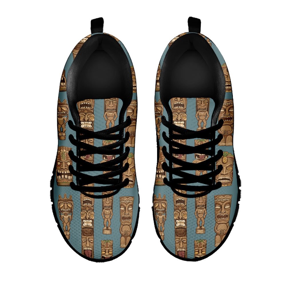 Tiki Totem Pattern Print Black Running Shoes