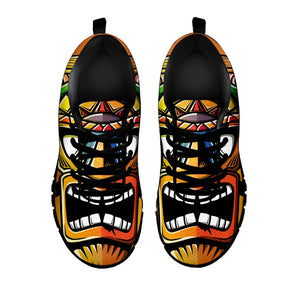 Tiki Totem Print Black Running Shoes