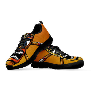 Tiki Totem Print Black Running Shoes