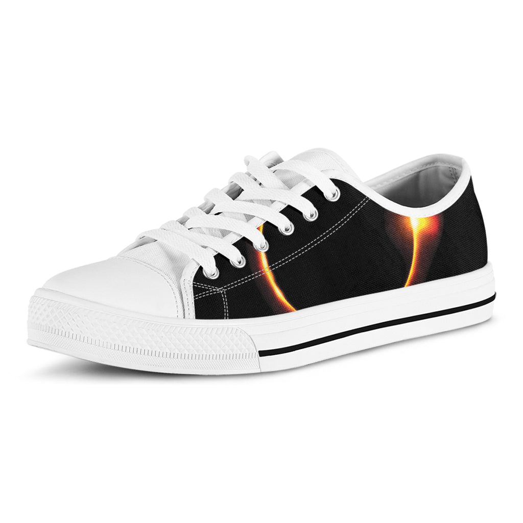 Total Solar Eclipse Print White Low Top Sneakers