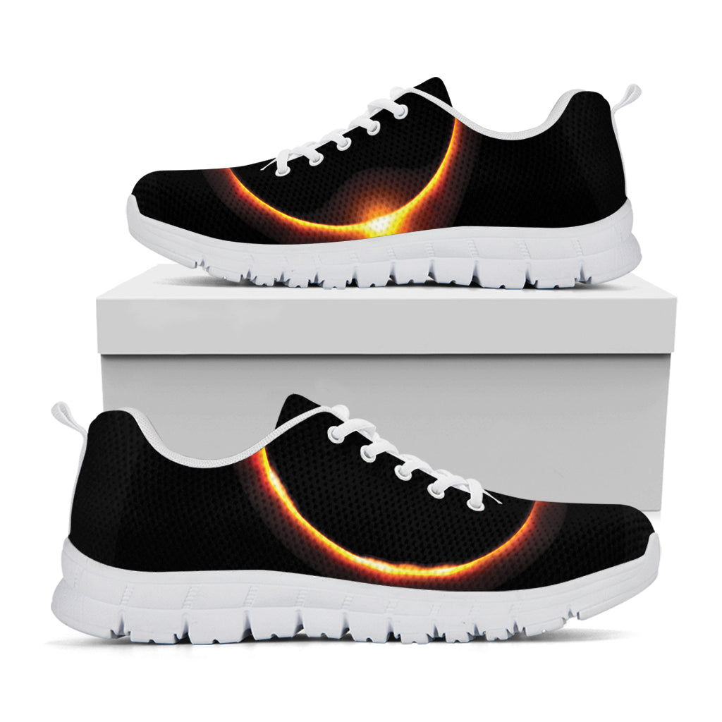 Total Solar Eclipse Print White Running Shoes