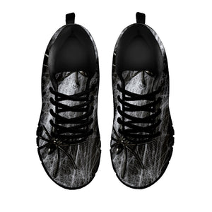 Toy Spiders And Cobweb Print Black Running Shoes