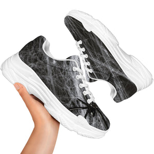Toy Spiders And Cobweb Print White Chunky Shoes
