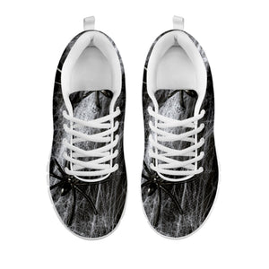 Toy Spiders And Cobweb Print White Running Shoes