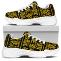 Traditional Thai Flower Pattern Print White Chunky Shoes