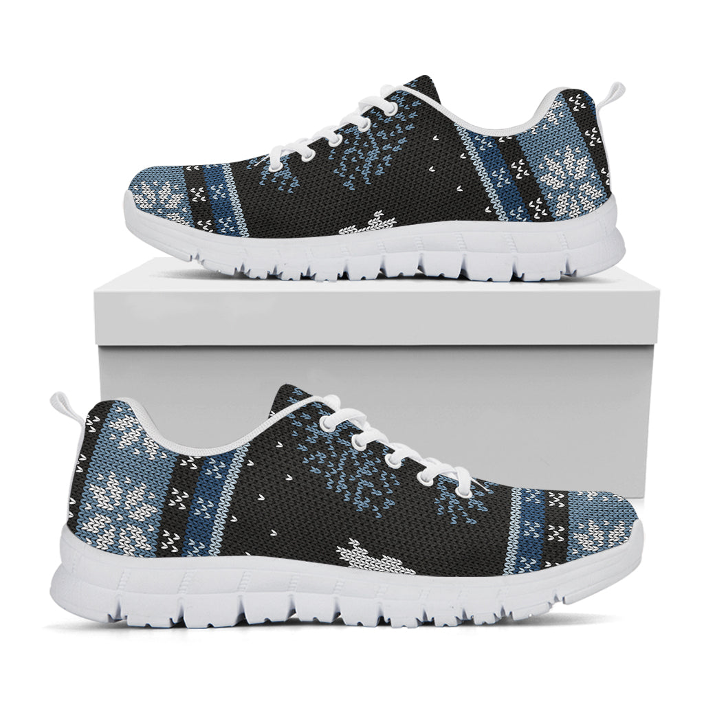 Tree Of Life And Howling Wolves Print White Running Shoes