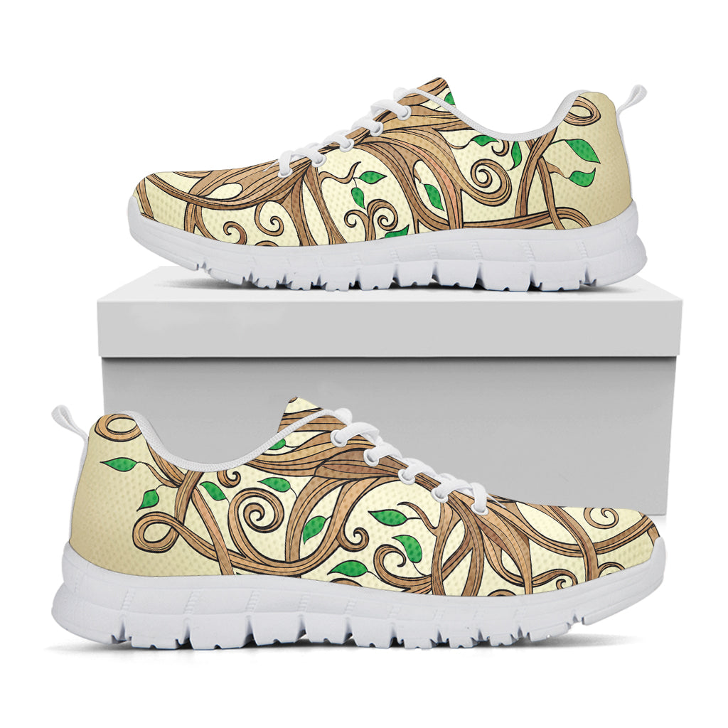 Tree Of Life Celtic Symbol Print White Running Shoes