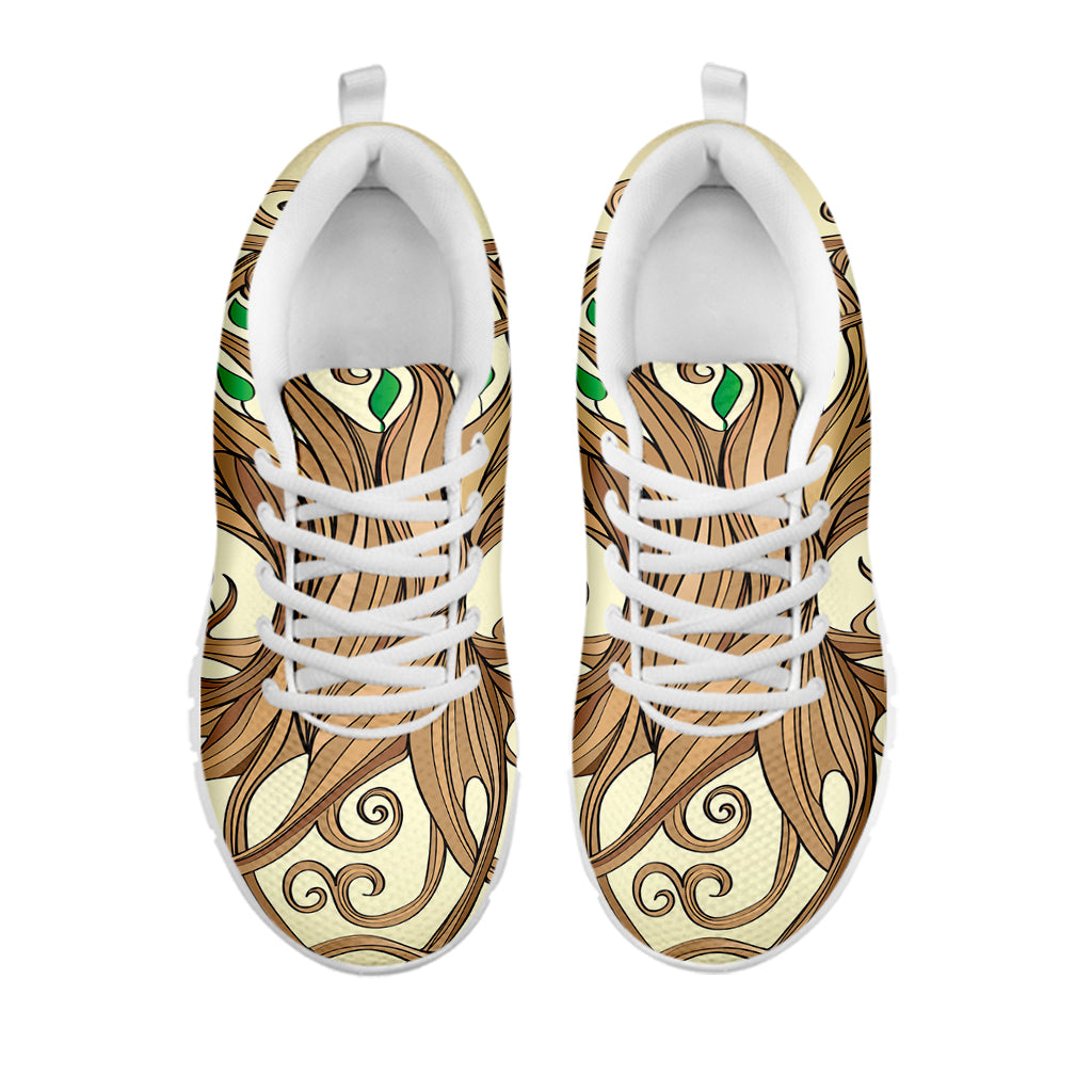 Tree Of Life Celtic Symbol Print White Running Shoes