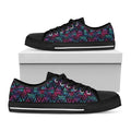 Triangle Ethnic Navajo Pattern Print Black Low Top Sneakers