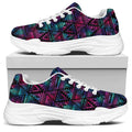 Triangle Ethnic Navajo Pattern Print White Chunky Shoes