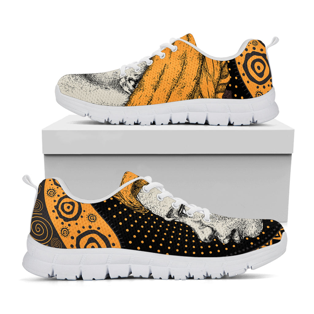Tribal African Girl Print White Running Shoes