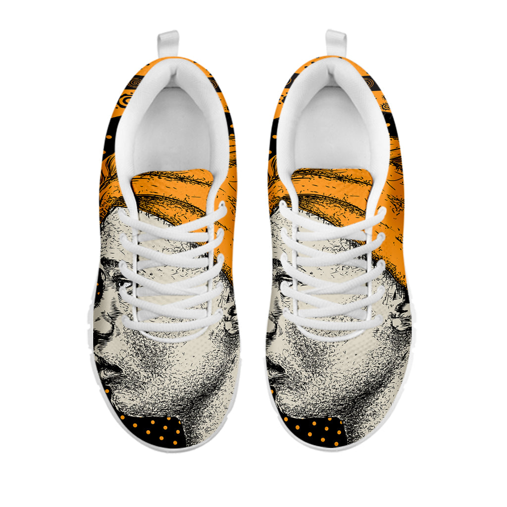 Tribal African Girl Print White Running Shoes